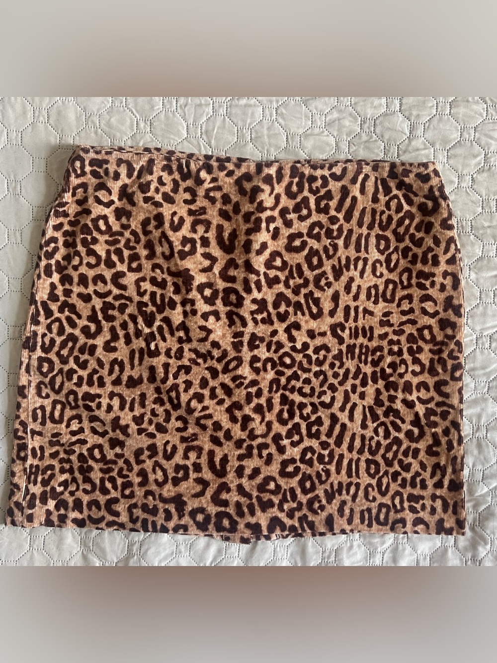 Jones New York Signature Pencil Skirt leopard Animal Print Brown Corduroy